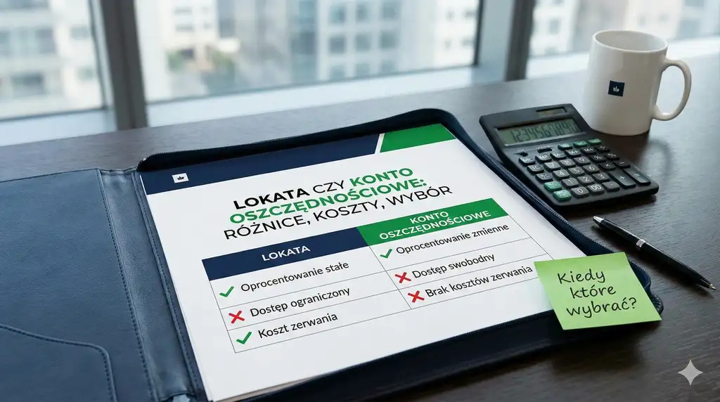 Lokata czy konto oszczędnościowe - różnice, koszty i kiedy które rozwiązanie wybrać