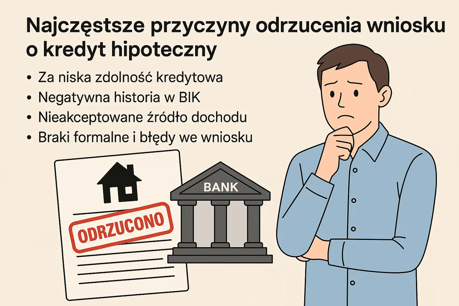Najczęstsze przyczyny odrzucenia wniosku o kredyt hipoteczny