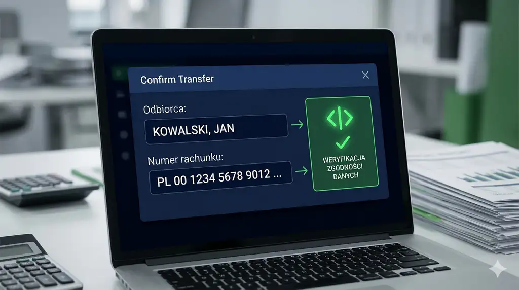 Czy bank musi sprawdzić zgodność nazwy odbiorcy przelewu z numerem rachunku i co to zmienia dla klienta?
